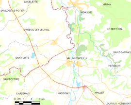 Mapa obce Vallon-en-Sully