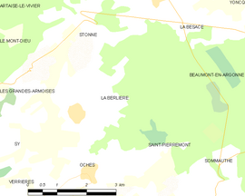Mapa obce La Berlière