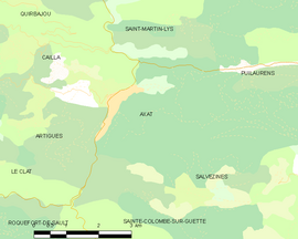 Mapa obce Axat