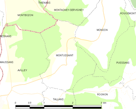 Mapa obce Montussaint