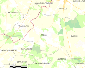 Poziția localității Préaux