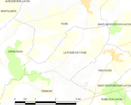 Mapa obce La Fosse-de-Tigné