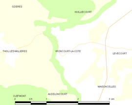 Mapa obce Vroncourt-la-Côte