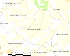 Mapa obce Le Bignon-du-Maine