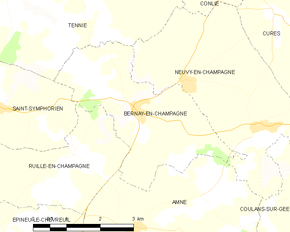 Poziția localității Bernay-en-Champagne