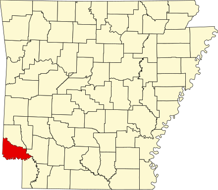 Location of Little River County in Arkansas Map of Arkansas highlighting Little River County.svg