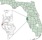 Map of Florida highlighting Indian Rocks Beach.svg