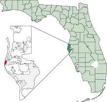 Mapa da Flórida destacando Indian Rocks Beach.svg