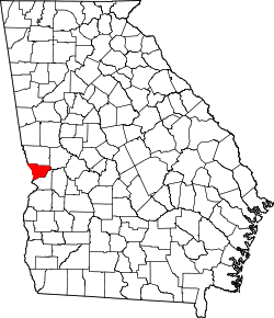 map of Georgia highlighting Muscogee County