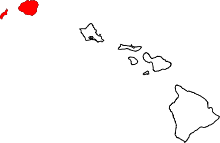 Harta e Kauai County në Hawaii