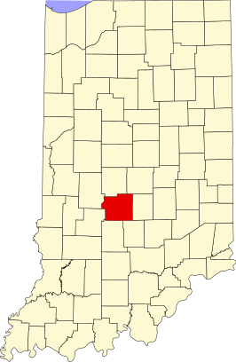 Locatie van Morgan County in Indiana