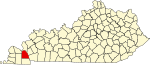 Mapa del estado que destaca el condado de Marshall