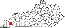 Harta e Marshall County në Kentucky
