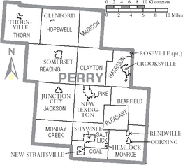 Kaart van Perry County