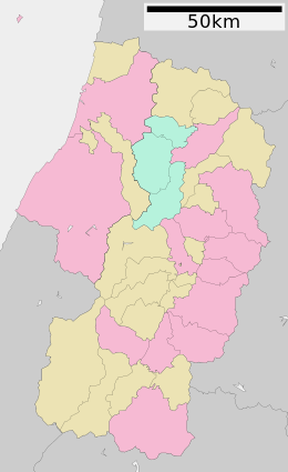 Kaart van de prefectuur Yamagata