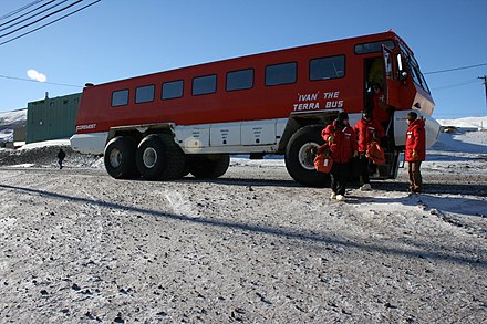 The bus runs to the pub but not the Pole