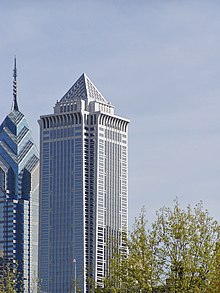 One Liberty Place (left) and Mellon Bank Center (right) Mellon Bank Center (Philadelphia)-wide.JPG