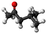 Ball-and-stick model molekuly methylisobutylketonu