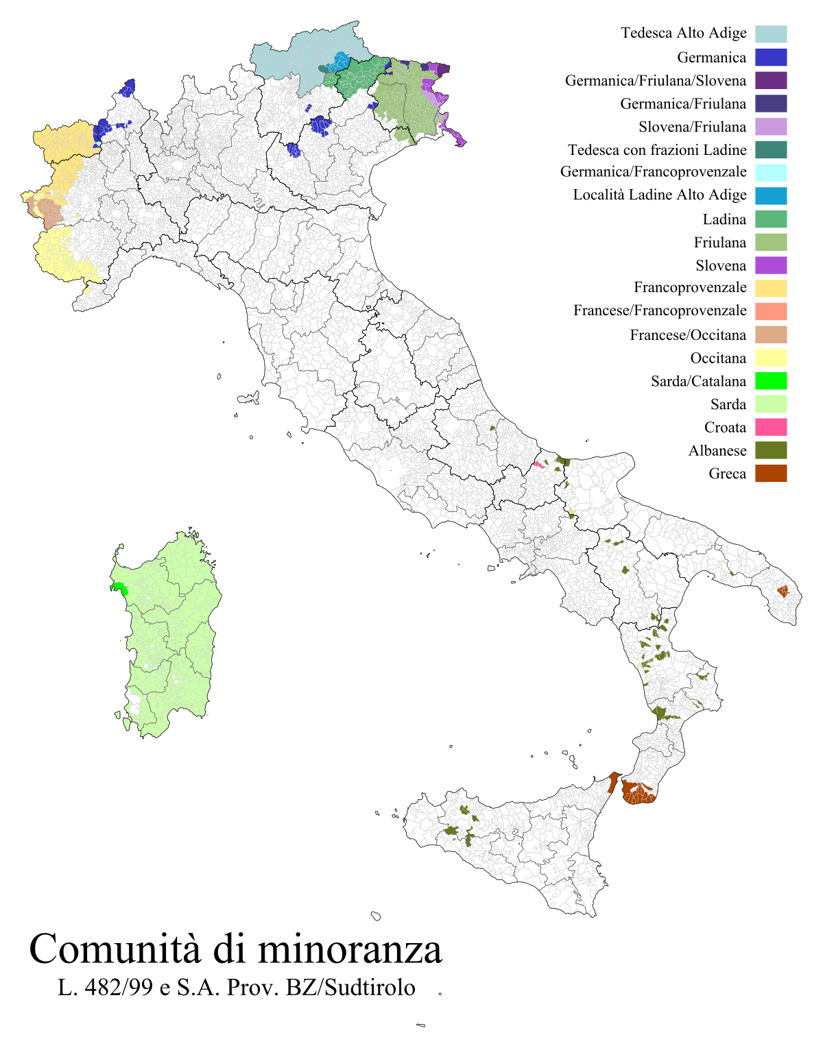 Legislazione Italiana A Tutela Delle Minoranze Linguistiche Wikipedia