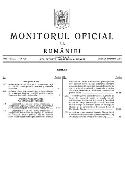 File:Monitorul Oficial al României. Partea I 2007-10-26, nr. 729.pdf