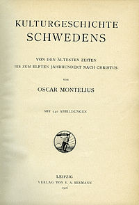 The title page of Kulturgeschichte Schwedens (1906) by Oscar Montelius.