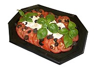 A British variant - Mozzarella and tomato salad