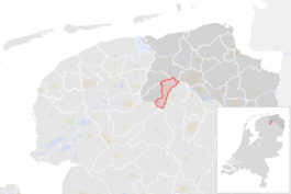 Locatie van de gemeente Leek (gemeentegrenzen CBS 2016)