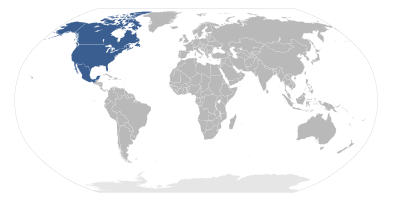 Map showing the theoretical union located in the world map North America Map.svg