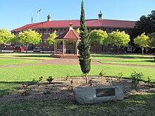 View towards the grandstands from the park on The Parade, January 2012 OIC norwood oval 1.jpg