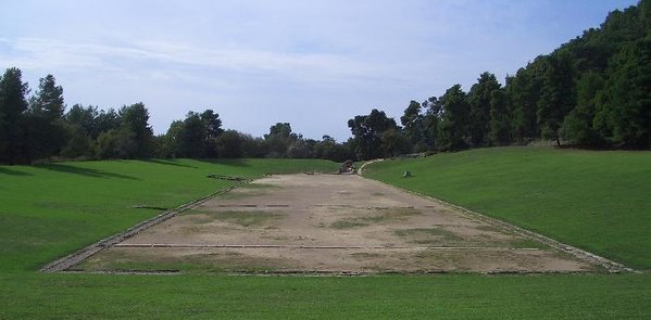 The Ancient Olympic Games stadium in Olympia, Greece
