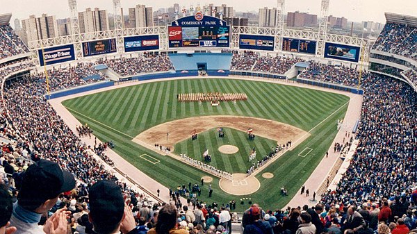 New Comiskey Park on opening day, April 18, 1991