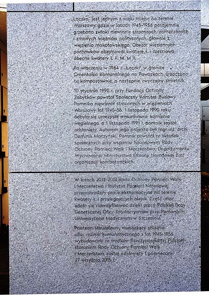 File:PL Warsaw, Military Cemetery Cursed Soldiers Pantheon inscription.JPG