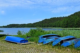 Boats by Lake Lūšiai in the Aukštaitija National Park