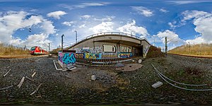 Graffiti Bahnlinie 360° Ansicht