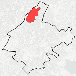 Kaupungin kartta, jossa Patísia korostettuna.