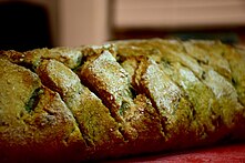 Freshly baked pesto bread