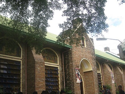The exterior architectural design of the Basilica of Our Lady of Piat.