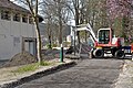 English: Before the permeable paving Deutsch: Vor der Pflasterung