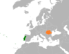 نقشهٔ موقعیت پرتغال و رومانی.
