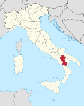 Locatie van de provincie Potenza