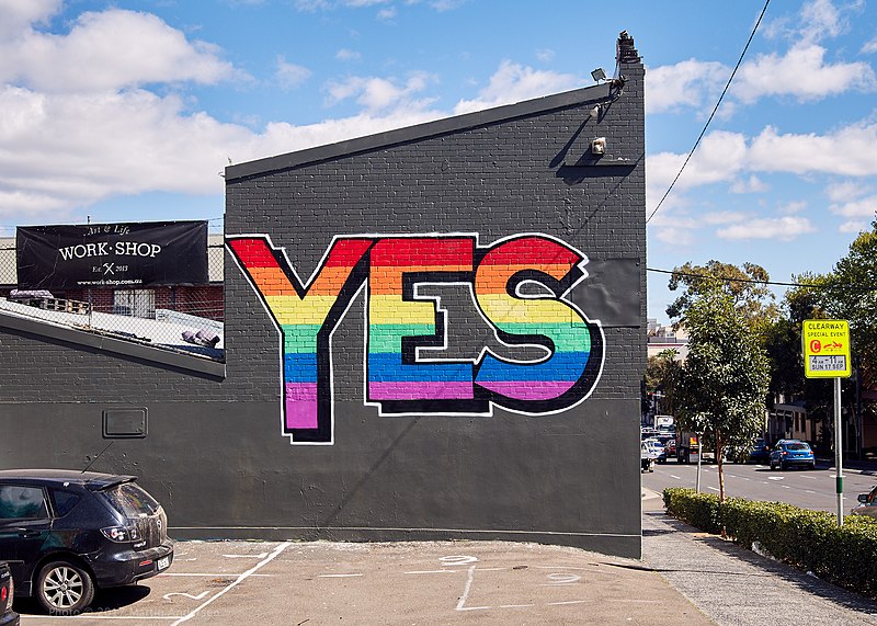 File:Pro-marriage equality wall in Redfern, New South Wales.jpg