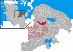 Elhelyezkedése Schleswig-Holstein térképén