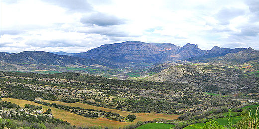 Vista panoràmica de la Ribagorça des de la Roda d'Isàvena.