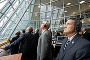 Robert Cabana in Firing Room Four observing last mission of the Space Shuttle