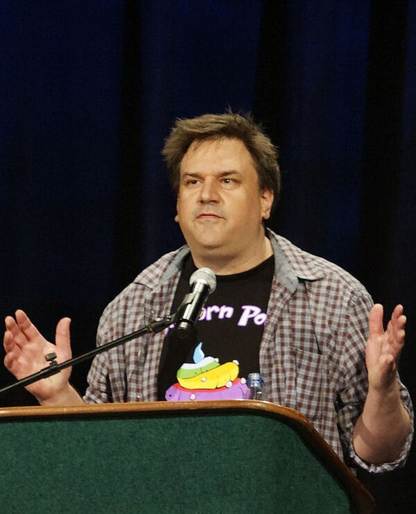 Ron Gilbert (pictured) co-wrote and co-designed Maniac Mansion with Gary Winnick; they were both puzzle and graphic adventure game fans.
