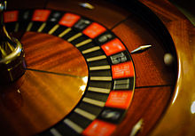 A ball inside a spinning roulette wheel