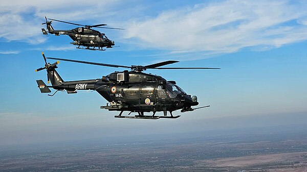 Rudra attack helicopters during exercise Vayushakti 2024.