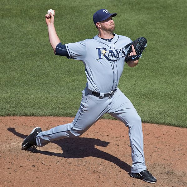 Webb pitching for the Tampa Bay Rays in 2016