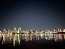 San Diego skyline, seen in January 2021 San Diego Night Time Skyline.jpg