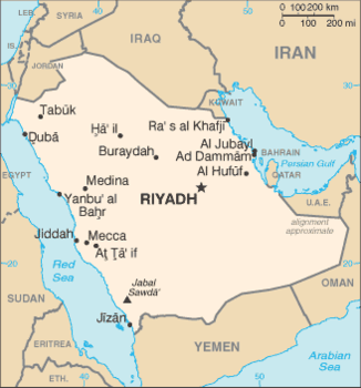 map of Saudi Arabia